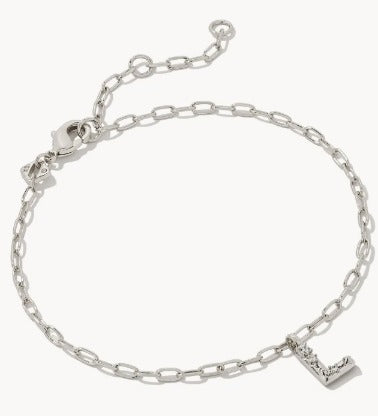 Kendra Scott Rue Silver Delicate Chain Bracelet in White | Lyst